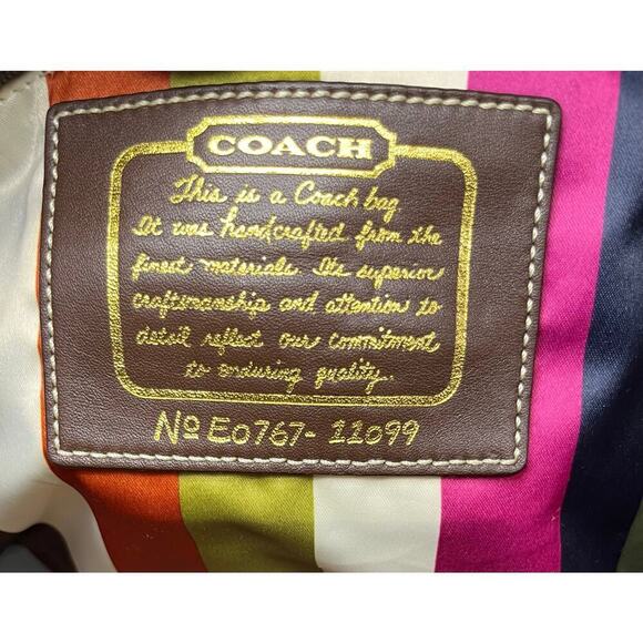 Y2K Coach 11099 Legacy Signature Stripe Large Tote & 40028 Signature Wristlet - Picture 15 of 16